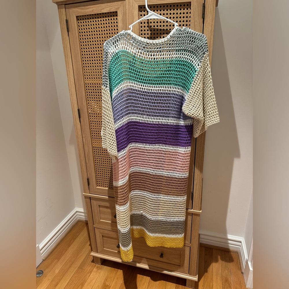 Anthropologie knit rainbow coverup